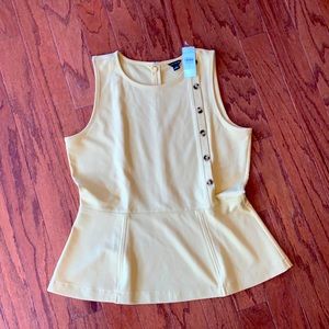 Ann taylor fit and flare top yellow